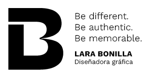 Logotipo Lara Bonilla, diseñdora gráfica freelance Barcelona